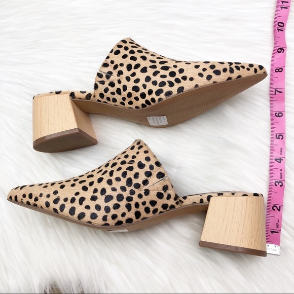 New Steven New York Fannie Cheetah Calf Hair Mules - Picture 9 of 13